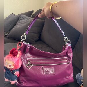 Coach Magenta Leather Tag